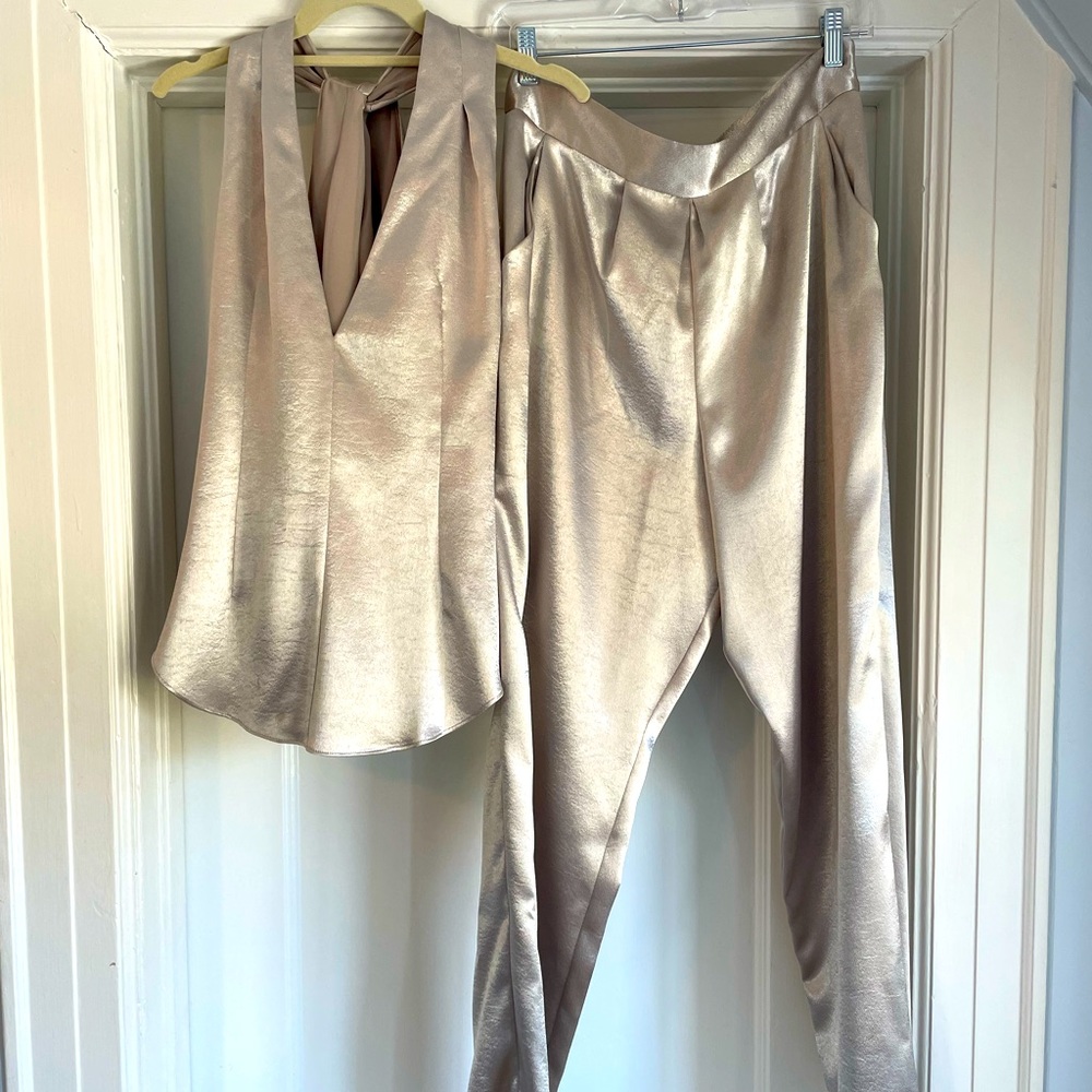 Ramy Brook trouser and tank metallic set